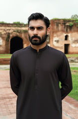 DARK-GREY BLENDED KAMEEZ SHALWAR
