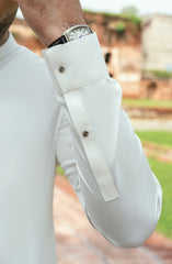 OFF WHITE BLENDED KAMEEZ SHALWAR