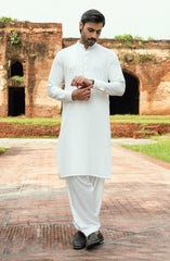 OFF WHITE BLENDED KAMEEZ SHALWAR