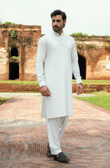 OFF WHITE BLENDED KAMEEZ SHALWAR