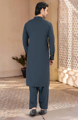 BOTTLE-GREEN BLENDED EMBROIDERED KAMEEZ SHALWAR