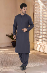 BLUE CURRENT BLENDED EMBROIDERED KAMEEZ SHALWAR