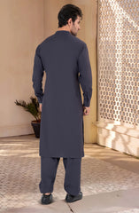BLUE CURRENT BLENDED EMBROIDERED KAMEEZ SHALWAR