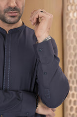 BLUE CURRENT BLENDED EMBROIDERED KAMEEZ SHALWAR