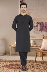 BLACK EMBROIDERED BLENDED KAMEEZ SHALWAR
