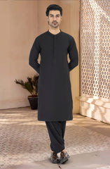 BLACK EMBROIDERED BLENDED KAMEEZ SHALWAR