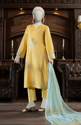 EMBROIDERED CAMBRIC 3PCS UNSTITCHED