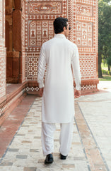 OFF-WHITE BLENDED KAMEEZ SHALWAR