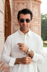 OFF-WHITE BLENDED KAMEEZ SHALWAR