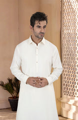 CREAM BLENDED KAMEEZ SHALWAR
