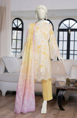 EMBROIDERED PRINTED LAWN STITCHED 3 PIECE