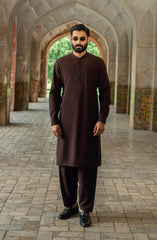BURGUNDY BLENDED KAMEEZ SHALWAR