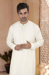 CREAM BLENDED EMBROIDERED KAMEEZ SHALWAR