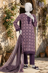 PRINTED TEXTURED LAWN 3PCS UNSTITCHED