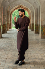 BURGUNDY BLENDED KAMEEZ SHALWAR
