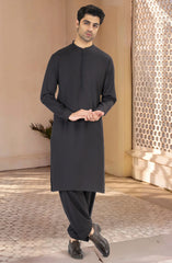 DARK-GREY EMBROIDERED BLENDED KAMEEZ SHALWAR