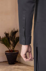 DARK-GREY EMBROIDERED BLENDED KAMEEZ SHALWAR