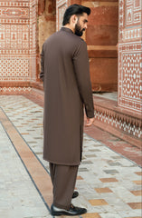 BROWN BLENDED KAMEEZ SHALWAR