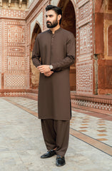 BROWN BLENDED KAMEEZ SHALWAR