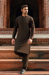 BROWN BLENDED KAMEEZ SHALWAR