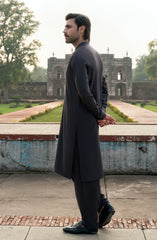 CHARCOAL BLENDED EMBROIDERED KAMEEZ SHALWAR