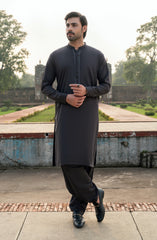 CHARCOAL BLENDED EMBROIDERED KAMEEZ SHALWAR
