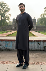 CHARCOAL BLENDED EMBROIDERED KAMEEZ SHALWAR