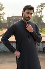 CHARCOAL BLENDED EMBROIDERED KAMEEZ SHALWAR