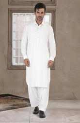 OFF WHITE BLENDED KAMEEZ SHALWAR