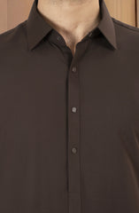 FOREST BROWN BLENDED KAMEEZ SHALWAR