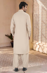 NATURAL BEIGE BLENDED KAMEEZ SHALWAR