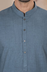 STONE-BLUE BLENDED KAMEEZ SHALWAR