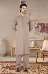 KHAKI BLENDED KAMEEZ SHALWAR