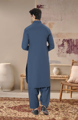 TEAL-BLUE BLENDED KAMEEZ SHALWAR