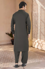 OLIVE-GREEN BLENDED KAMEEZ SHALWAR