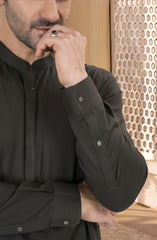 OLIVE-GREEN BLENDED KAMEEZ SHALWAR