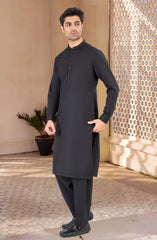 BLACK EMBROIDERED BLENDED KAMEEZ SHALWAR