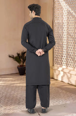 BLACK EMBROIDERED BLENDED KAMEEZ SHALWAR