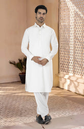 OFF-WHITE BLENDED KAMEEZ SHALWAR