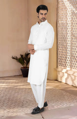OFF-WHITE BLENDED KAMEEZ SHALWAR