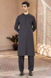 DARK-GREY BLENDED KAMEEZ SHALWAR