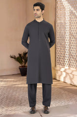 DARK-GREY BLENDED KAMEEZ SHALWAR
