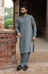 GREY BLENDED KAMEEZ SHALWAR