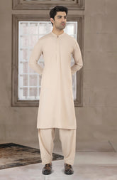 NATURAL-BEIGE BLENDED KAMEEZ SHALWAR