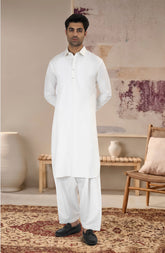 OFF-WHITE BLENDED KAMEEZ SHALWAR