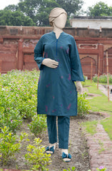 EMBROIDERED CHAMBRAY STITCHED 2 PIECE