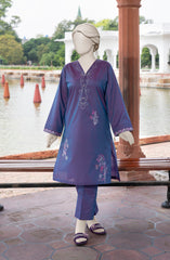 EMBROIDERED CHAMBRAY STITCHED 2 PIECE