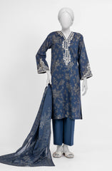 EMBROIDERED PRINTED CAMBRIC STITCHED 3 PIECE