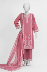 EMBROIDERED CAMBRIC STITCHED 3 PIECE
