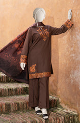 EMBROIDERED CROSS HATCH STITCHED 3 PIECE